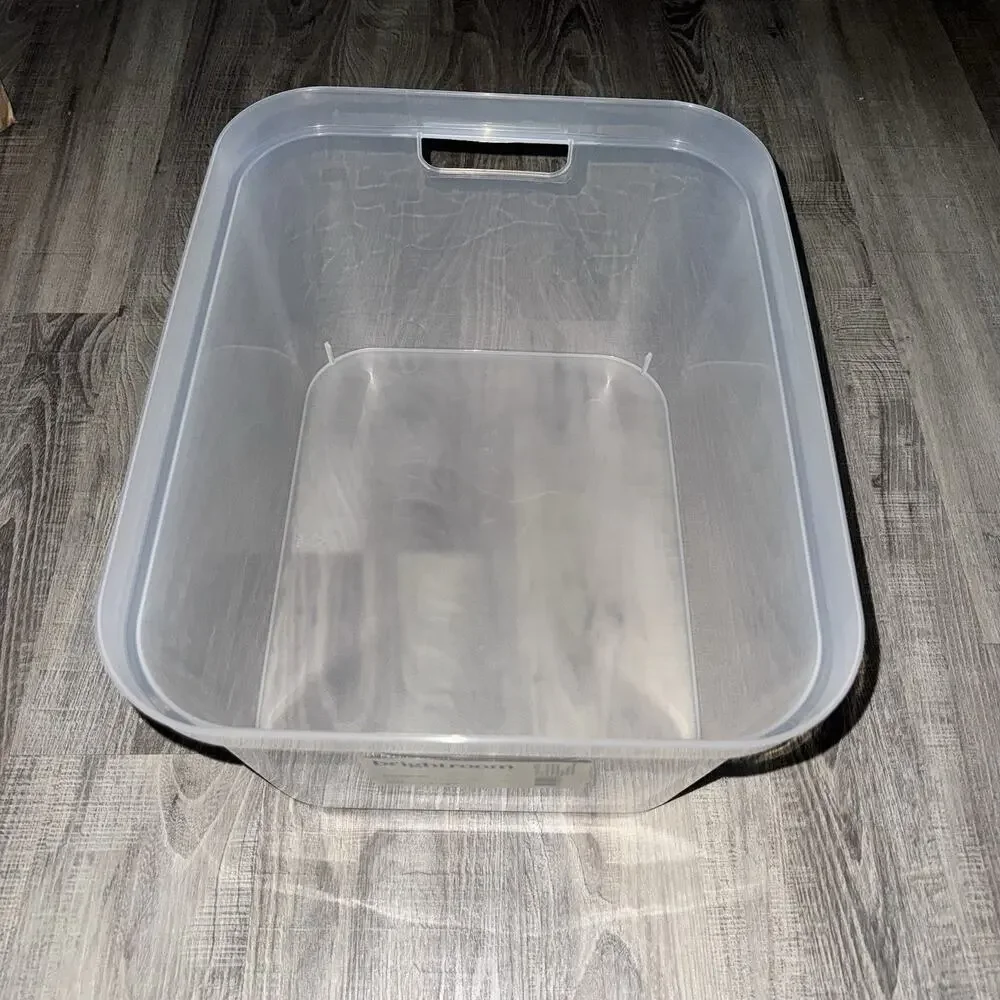 Brightroom Target Large Clear Plastic Storage Bin 15x12.25x8.25 Handles New